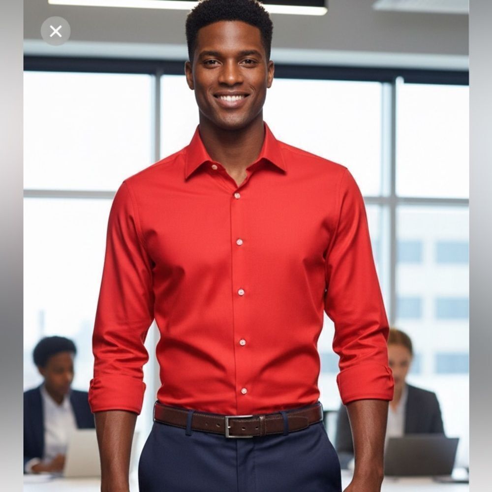 Take 50% OFF- Croft & Barrow Red Button Down Men’s Dress Shirt, Size-XL